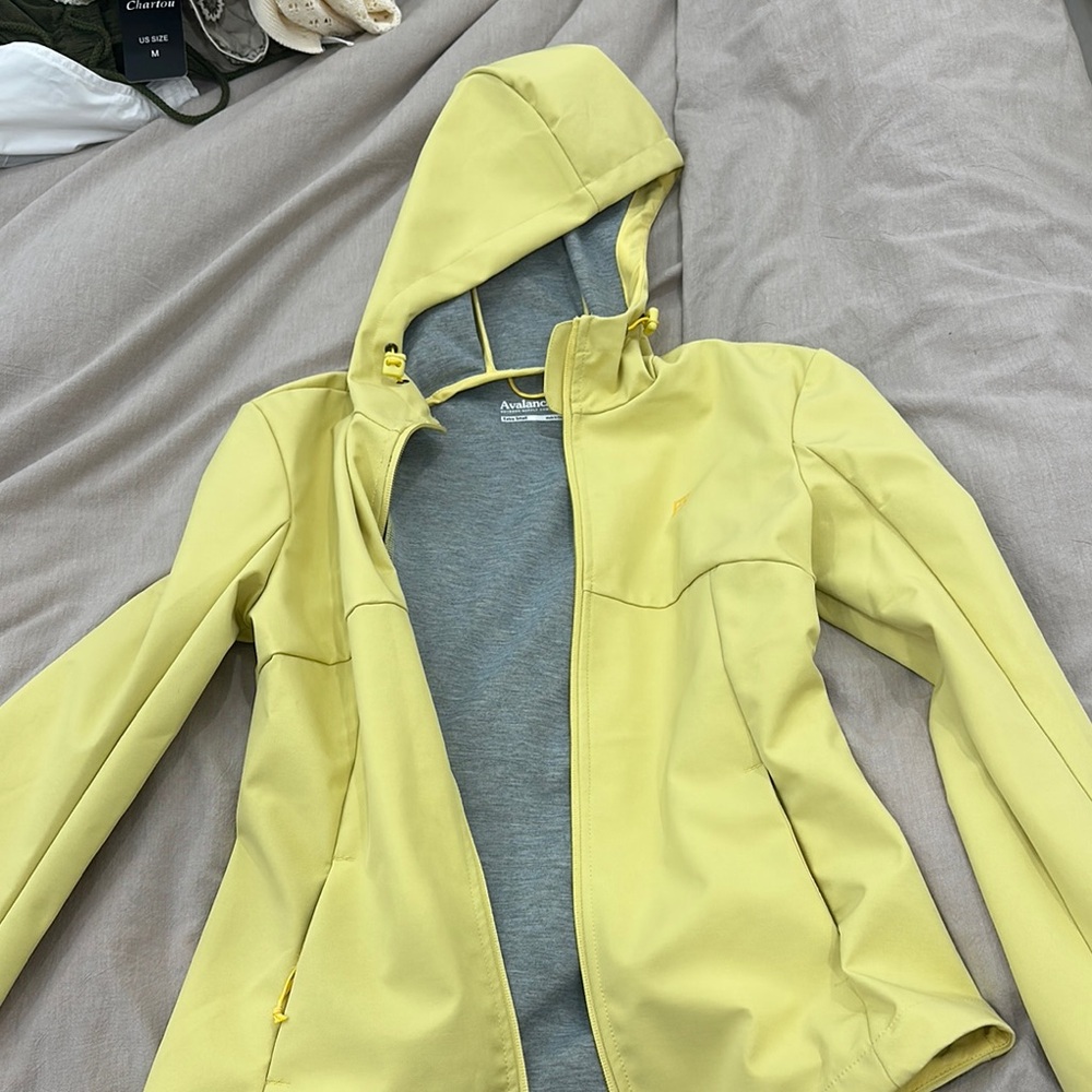 Avalanche Yellow Utility Jacket with Hood and Water-Resistant Fabric